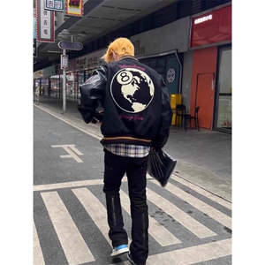 1506A/GA1920/P66春秋欧美高街夹克宽松棒球服oversize潮牌外套图片