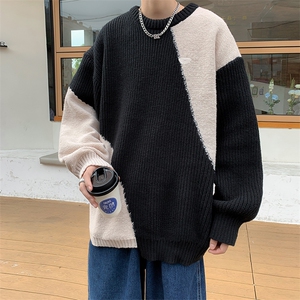 秋冬毛衣男韩版潮流宽松日系针织衫港风慵懒线衣外套MY049-P50图片