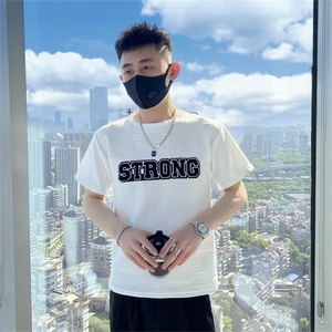 短袖t恤男士夏季高级感半袖体恤圆领刺绣半袖衫修身上衣 T218图片