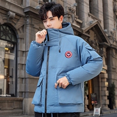 冬季工装连帽羽绒服短款潮青年标白鸭绒保暖休闲外套男db58-P90，男装羽绒服，星座1210A