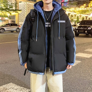 棉服男冬季新款港风宽松假两件连帽棉衣MF8587-特P78图片