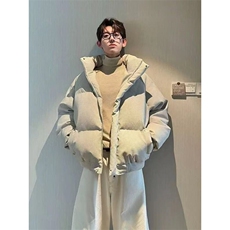 （帆皮布）冬季立体纹理感休闲简约百搭立领加厚棉服，男装棉衣，星座216-1