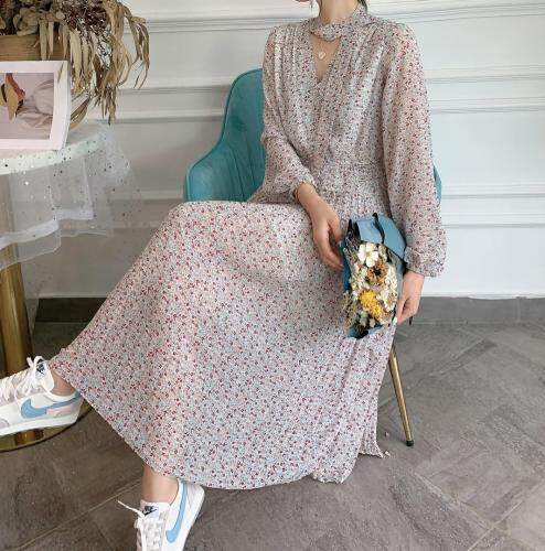 21009真丝带飘带连衣裙，女装连衣裙，mona 茉奈