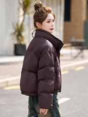 羽绒服女短款2024冬季新款白鸭绒加厚时尚洋气韩版宽松小个子外套，女装羽绒服，美沁