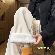 冬季加绒垂感宽松慵懒休闲抽绳松紧腰阔腿裤男5D2128-TP4588，男装卫衣，电商A102