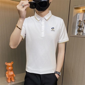 PL033-P40社会小伙男士polo衫夏季刺绣翻领短袖t恤潮流休闲图片