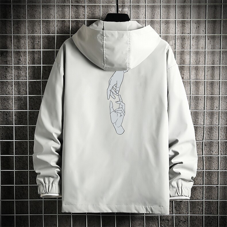 JK65147-P45连帽夹克男大码胖子棒球服上衣外套网格挂拍,男装夹克,电商A040A