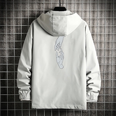 JK65147-P45连帽夹克男大码胖子棒球服上衣外套网格挂拍，男装夹克，电商A040A