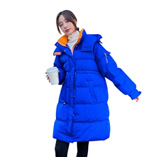 白鸭绒现货羽绒服女过膝长款062档口YR21款195K328，女装羽绒服，素依格格