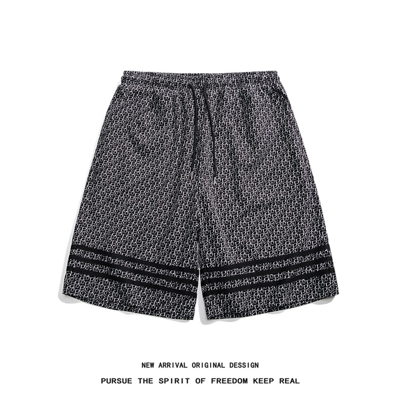 K8076/P25夏季新款时尚冰丝宽松印花短裤男中裤大码休闲短裤中裤,男装休闲裤,电商A141