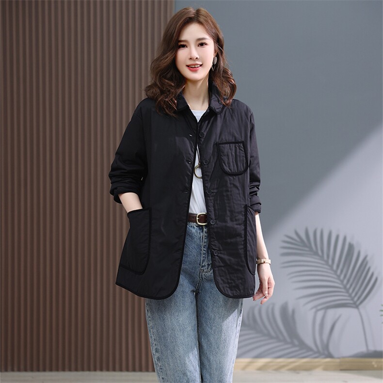 2023冬装新款复古百搭加棉口袋棉衣外套,女装棉衣/棉服,小林双子