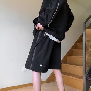 潮牌拉链冲锋短裤男生美式机能高街宽松阔腿休闲五分裤A1823-P36图片