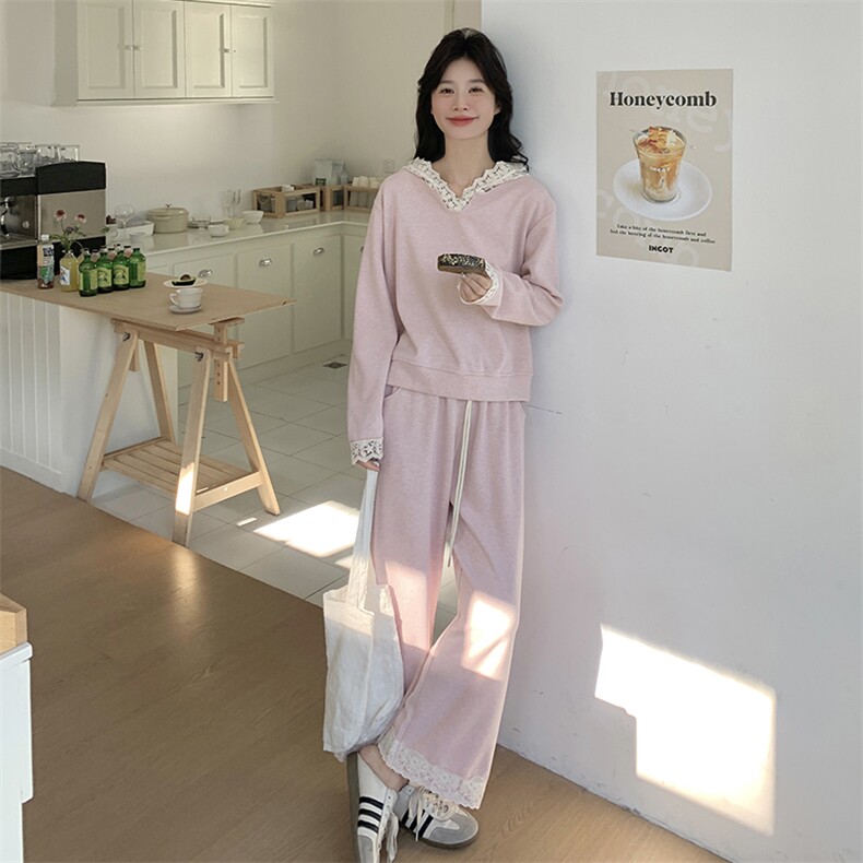 有买家秀秋季新款蕾丝拼接卫衣两件套装2C187-8517-P165-K258,女装套装/套裙,2C187