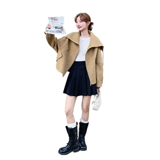 秋冬新品现货韩系海军领双面羊绒羊毛外套2118P245K358，女装羊绒大衣，2C219