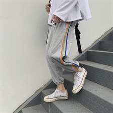 秋季ins运动裤子宽松男百搭港风卫裤潮牌束脚网红哈伦裤男k35-p30,男装休闲裤,星座1008-2