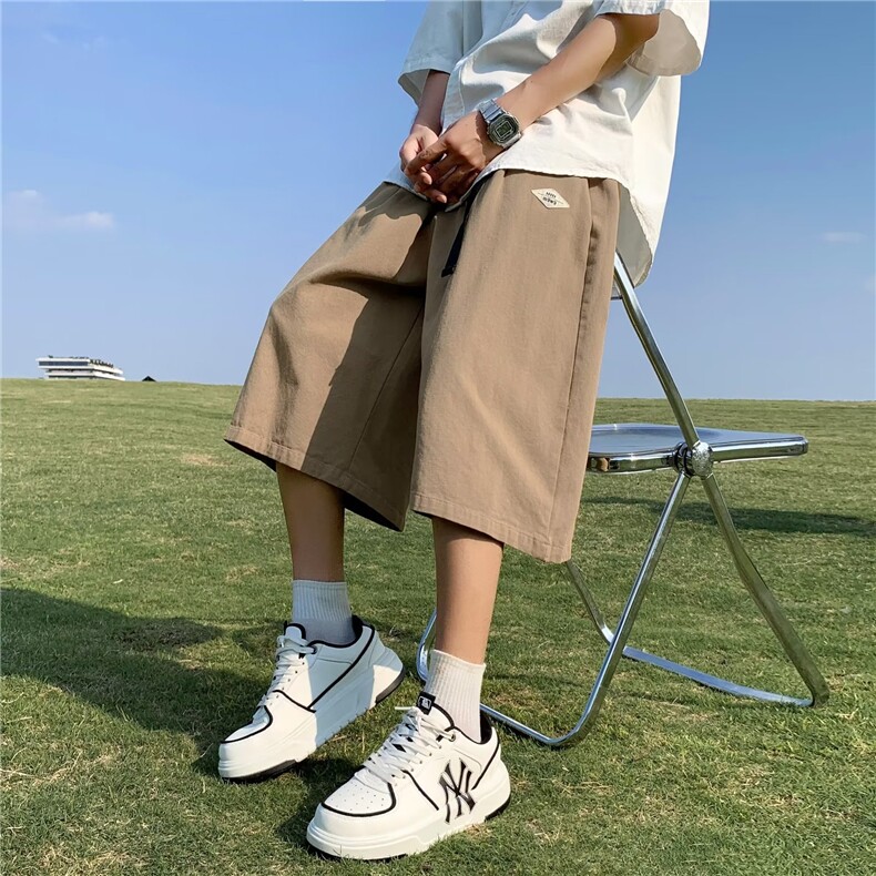 美式高街男女直筒休闲青少年工装裤宽松刺绣七分休闲裤DK0201-P35图片