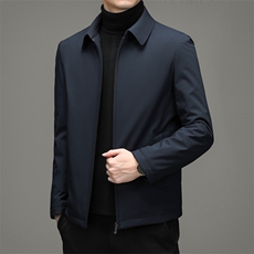 2024冬季爸爸装羽绒服轻薄款商务干部装短款翻领保暖中老年外套男，男装羽绒服，电商B212（原钱塘6029）