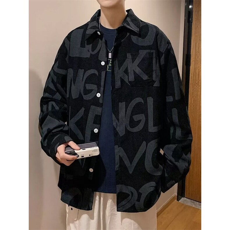 灯芯绒衬衫男士春季男装2025新款休闲潮牌衬衣春秋款外套男生上衣，男装衬衫，星座506A