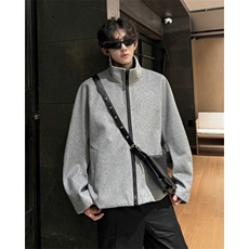 加棉加厚cleanfit立领短款拉链毛衣大衣夹克504-F30-P75控108，男装毛呢大衣，星座504
