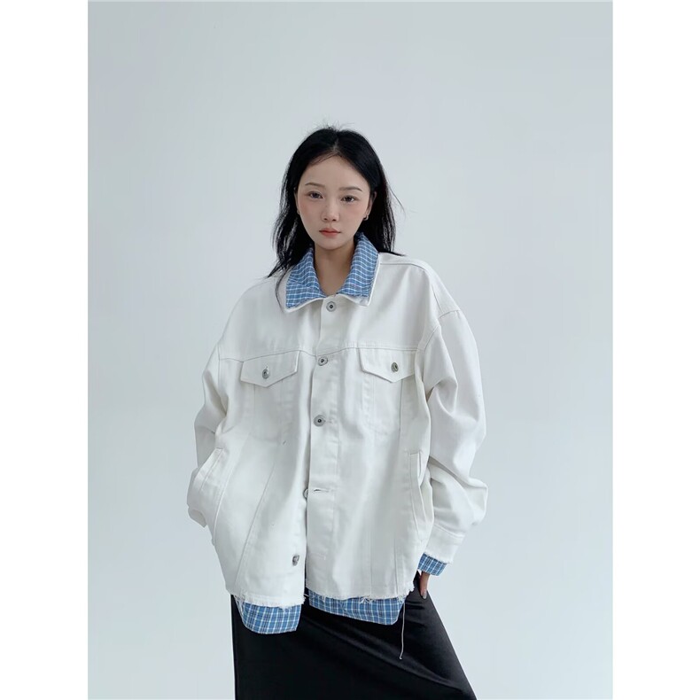 2579-P702025春秋新款牛仔外套女大码宽松显瘦牛仔衣上衣牛仔,男装工装外套,电商B323A