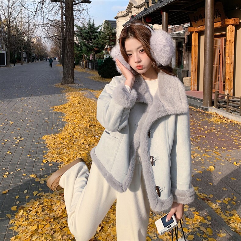 有货雾霾蓝水貂毛皮毛一体2C090-9008-P205-K308,女装短外套,2C090
