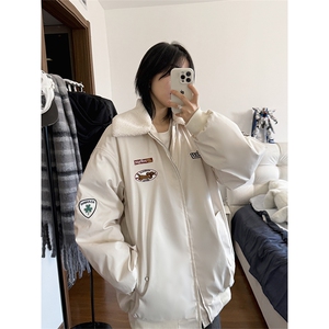 港风大码款宽松翻领加厚保暖棉服外套潮 XZ213-MY9355-P148控168图片
