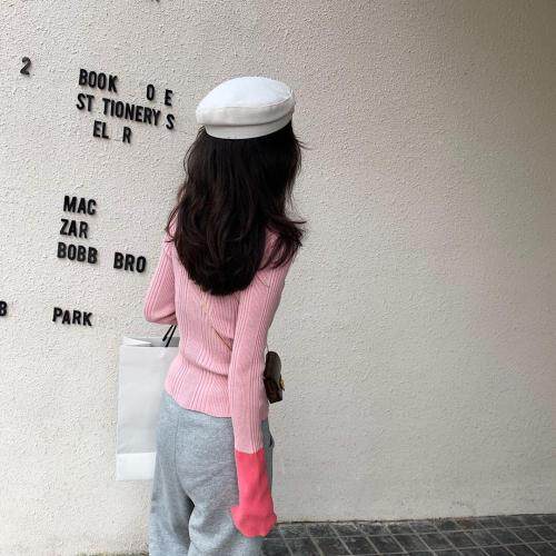 8942v领拼色针织，女装，XTZ style