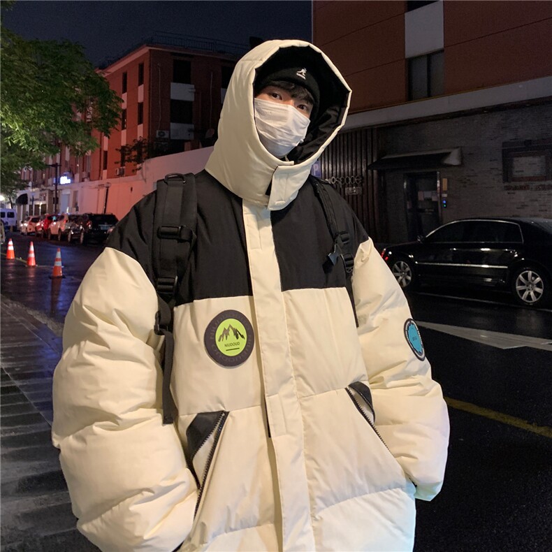 冬装新品 工装派克服撞色加厚情侣棉衣连帽外套H795 P148 男图片