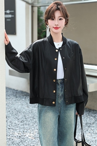 黑色皮衣夹克女2024春秋新款休闲港风复古高级感小个子棒球服外套图片