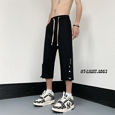 2023夏季美式高街排扣拉链七分裤QF29P55，男装牛仔裤，电商A063
