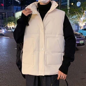 中高领冬季男士棉马甲纯色加厚棉背心潮流外套男A266-WMJ621-P45图片