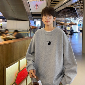 华夫格！华夫格上衣男圆领华夫格卫衣男大码长袖t恤男HY196-P30图片
