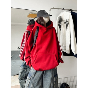 抖音得物高品质重磅全棉二开支持退换 360克宽松织带连帽卫衣CM06图片