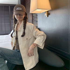 独特超好看白色牛仔外套女春秋2025新款超火又酷又飒工装夹克上衣图片