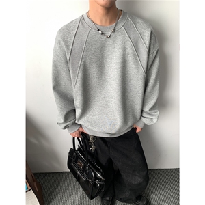 重磅全棉结构款450克拼接卫衣硬挺短宽套头外套男 RH5349-P39图片