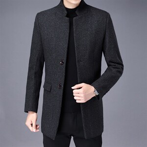 S-M316秋冬男士夹克外套男装上衣上衣立领毛呢呢子休闲商务P190，男装夹克，电商B360