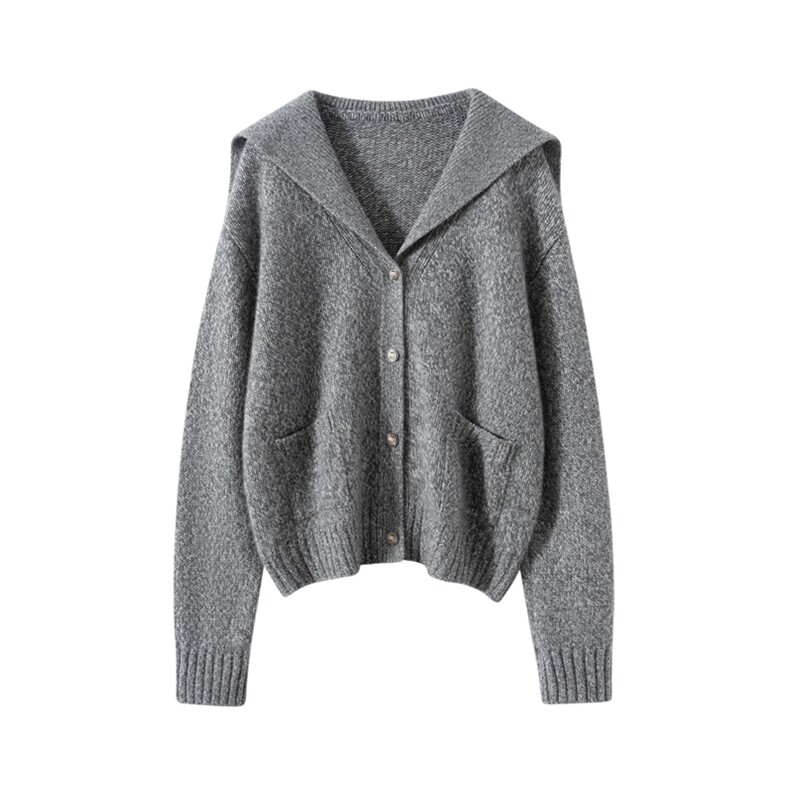 2025年秋季长袖时尚花纱加厚开衫，女装羊绒衫，戎美山