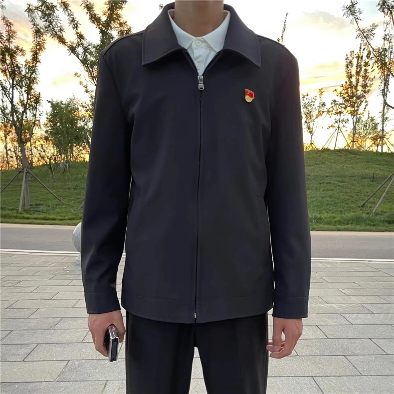 轻熟风垫肩行政夹克秋季男装厅局风公务员体制内青年穿搭休闲外套,男装夹克,星座1007（原301D）