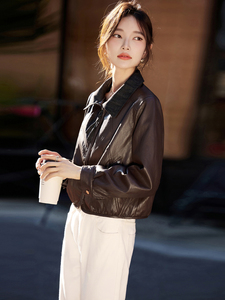 甜酷炸街气质感休闲皮衣外套女2025秋季新款独特设计机车服皮夹克图片