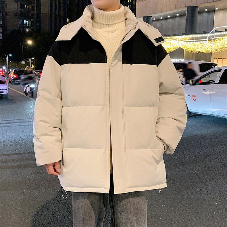 现货抖音得物品质拼接撞色三防加厚棉衣外套冬季连帽棉服MY66666,男装棉衣,电商A486