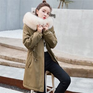2021冬季新款时尚气质大毛领派克服，女装棉衣/棉服，贵人树