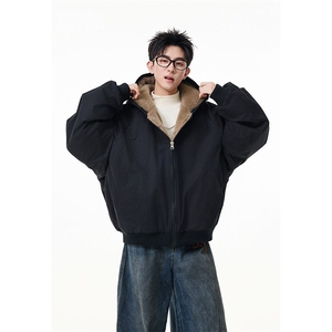 两面穿现货重磅短款座山雕棉衣男女双面穿毛毛绒棉服加厚外套图片