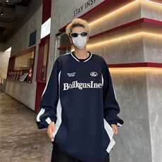 日系简约时尚ins潮百搭新款潮流圆领流行套头棒球领卫衣，男装卫衣，星座716-2