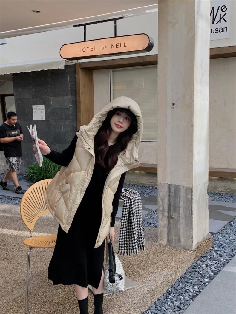 2022秋冬新款羽绒马甲女韩版宽松坎肩外穿百搭背心马夹，女装马甲，川哲