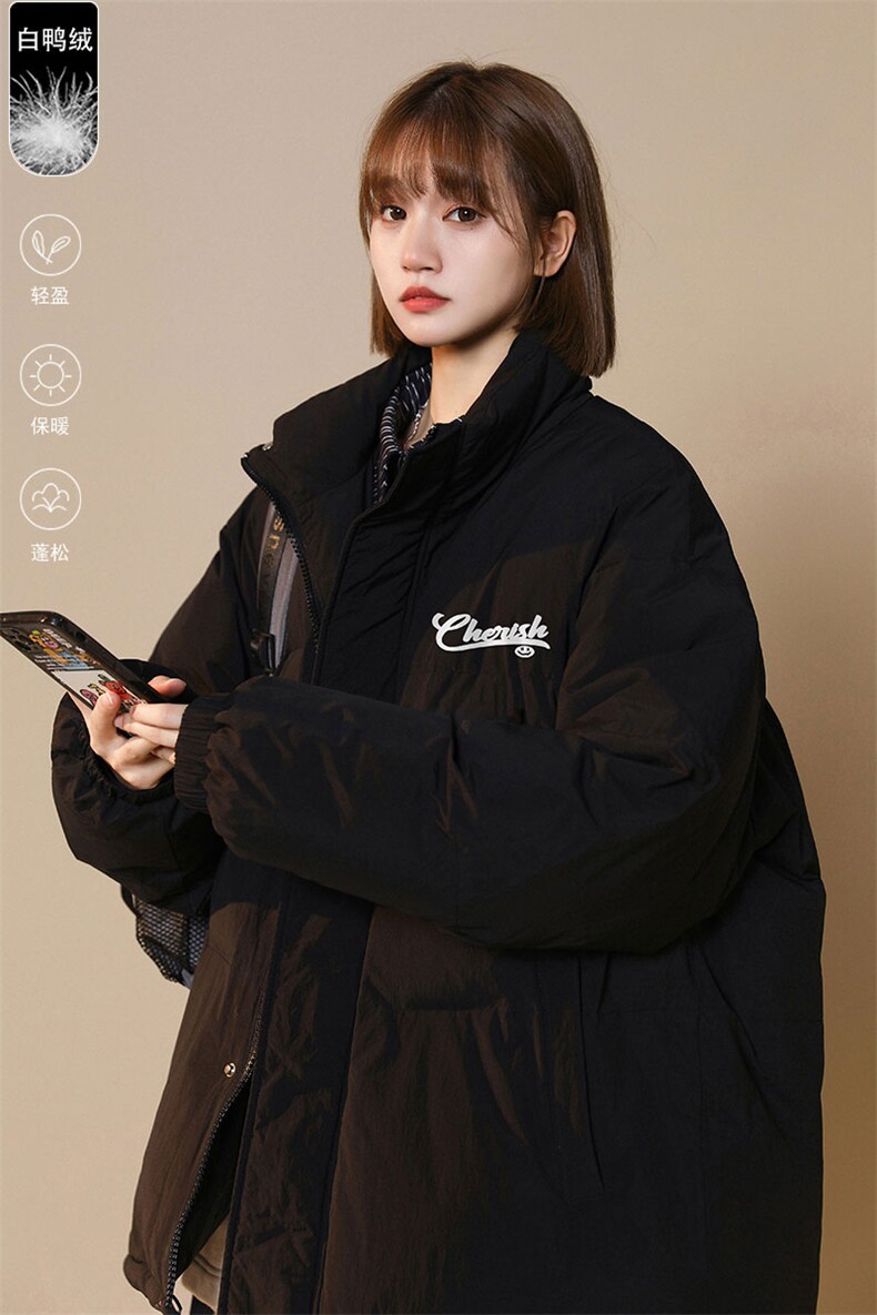 白鸭绒中性风22冬季新款字母印花加厚立领羽绒服YR191P195控258,男装羽绒服,A247A