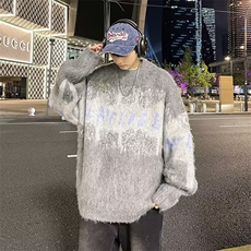 美式高街针织衫男字母拼色高街冬季新款ins宽松毛衣MZ5607-P55，男装针织衫/毛衣，星座1109-3