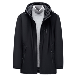中年可脱卸内胆羽绒服白鸭绒保暖爸爸装可拆卸帽外套ZK2018-P305图片