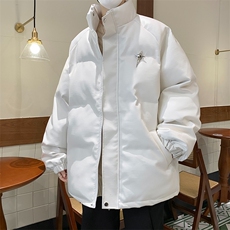 字母PU皮立领棉服男款冬季加厚高级感面包服Q3348P108，男装棉衣，星座1116-2