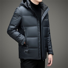 90绒中青年可脱帽羽绒服外套男2024冬新款加厚短款面包羽绒服夹克，男装羽绒服，钱塘723