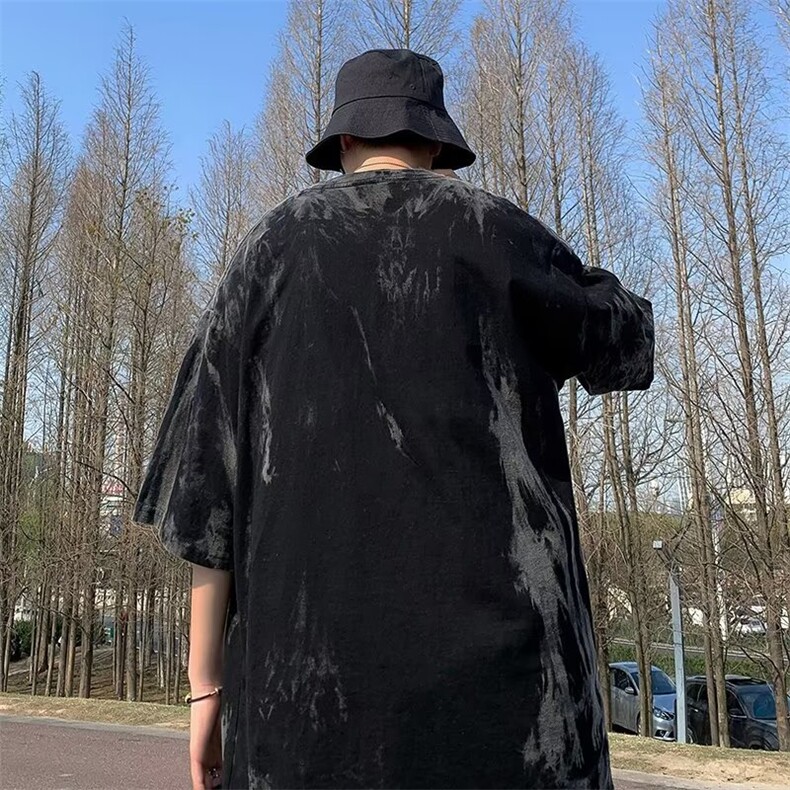 2023春夏季新款男休闲圆领扎染水洗做旧短袖T恤E017P34,男装T恤,星座1116-2